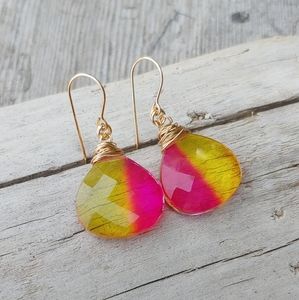 AUCTION SALE!!  Ametrine & 14k Gold Filled Wire Wrapped Drops Issabeau Jewelry